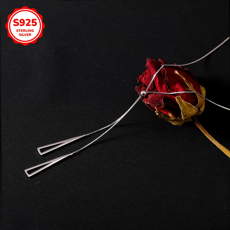 925 Silver Y Necklace Geometric Lightweight Daily Wear